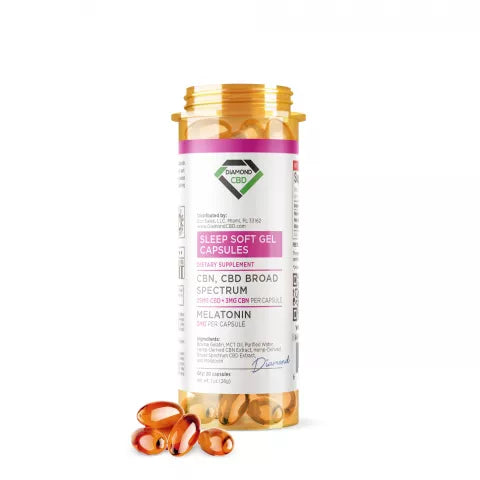 31mg CBD, CBN, Melatonin Capsules - 20ct - Diamond CBD Best Price