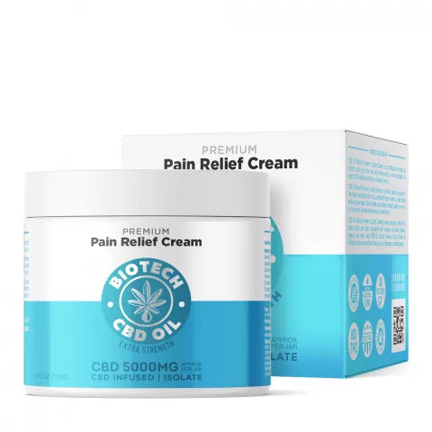 5,000mg CBD Pain Relief Cream - 4oz - Biotech CBD Best Price