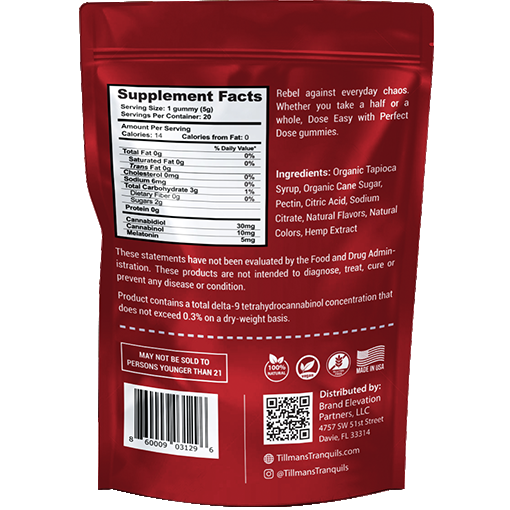 Tillmans Tranquils Melatonin CBD Gummies with CBN �Cherry Best Price