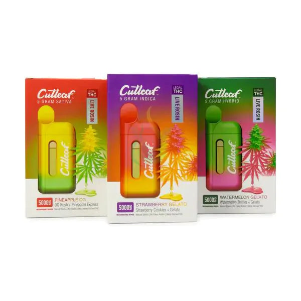 Cutleaf Cold Pressed Live Rosin 2.0 with Top Airflow Disposable Vape 5G Best Price