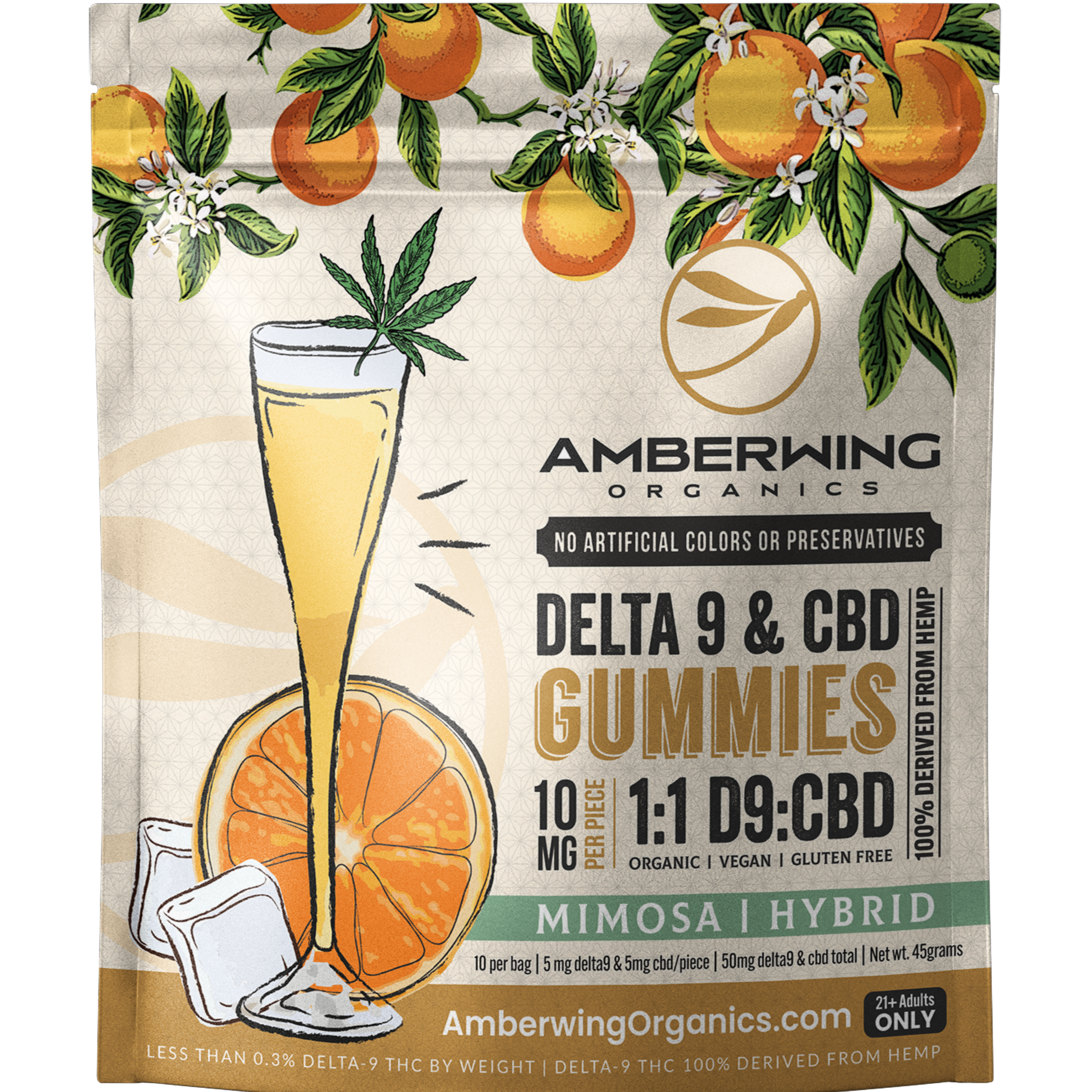 5mg Delta 9 | 5mg CBD | 1:1 | Mimosa Hybrid Strain | Sativa / Indica | 10 Pack