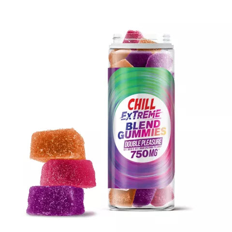 Double Pleasure Blend - 25mg Gummies - D9, Broad Spectrum CBD - Chill Extreme Best Price