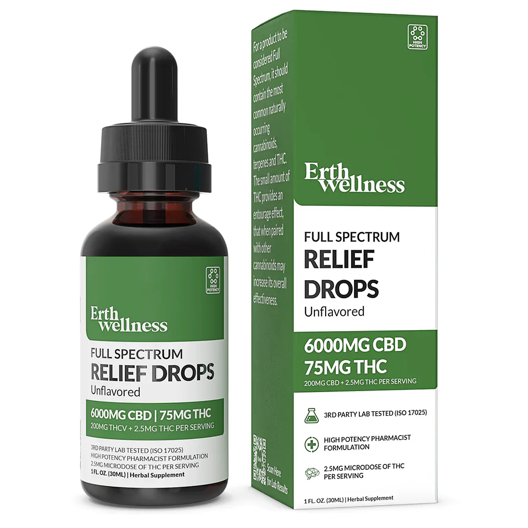 Erth Wellness | CBD + THC Drops 1500mg - 6000mg Best Price