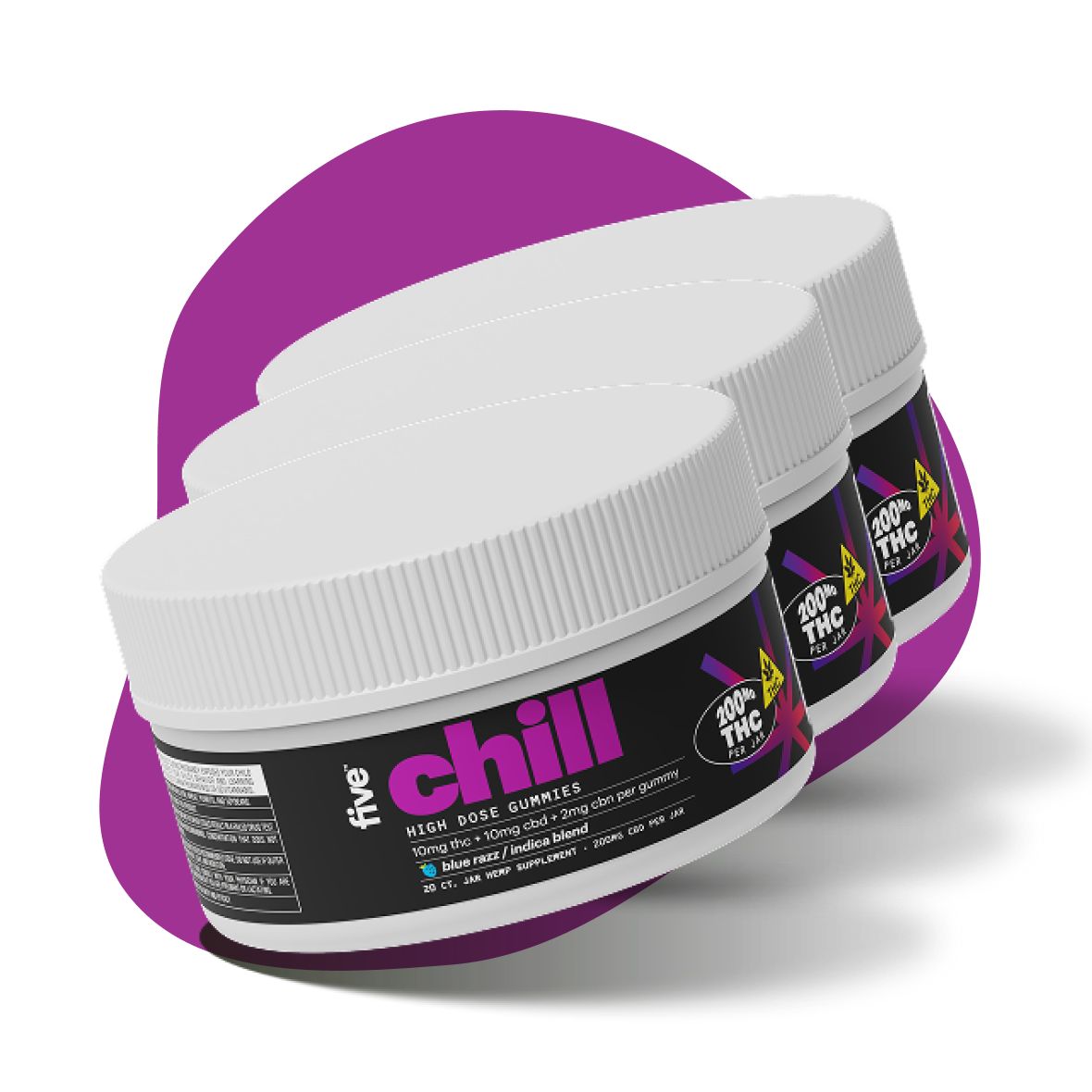 Five CBD indica chill 10mg thc gummies