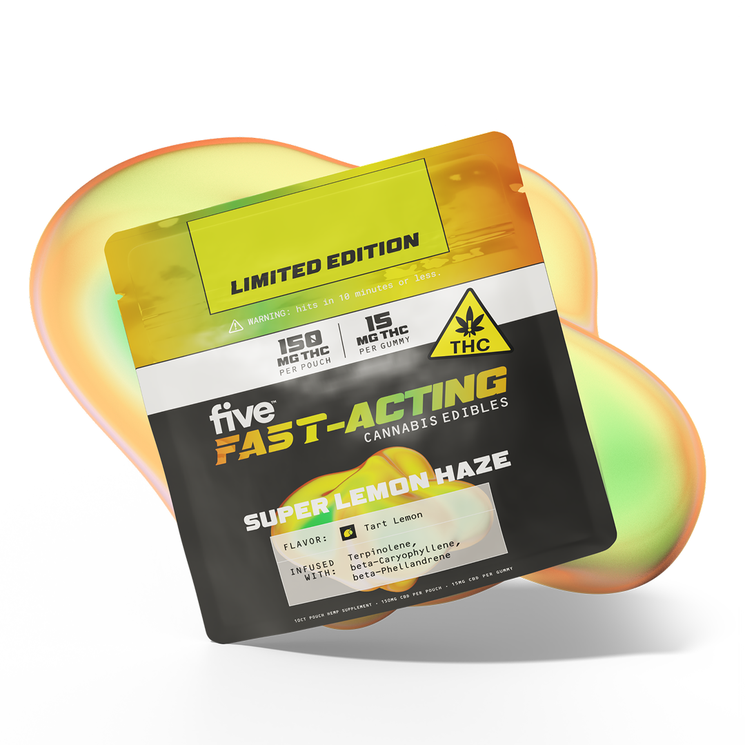 Five CBD fast-acting 15mg thc gummies 10ct sample