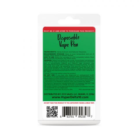 Green Crack Delta 10 THC Vape Pen - Disposable Hyper 920mg Best Price