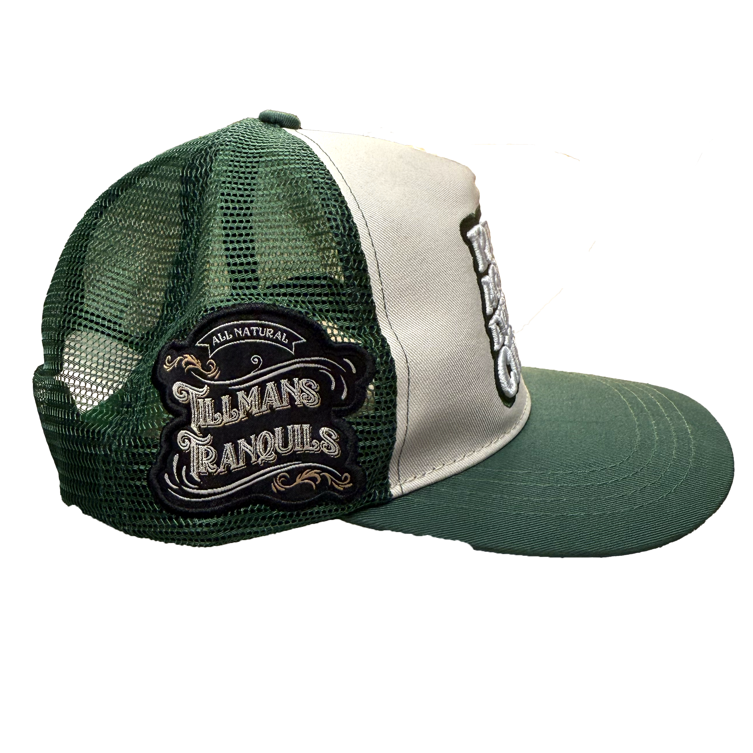 Tillmans Tranquils Green & Tan Trucker Hat – "Rebel Against Everyday Chaos"
