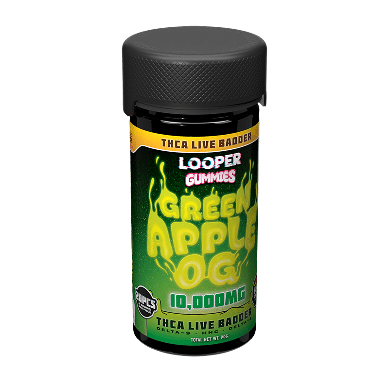 Looper Vape THC-A Live Badder Gummies: Green Apple OG