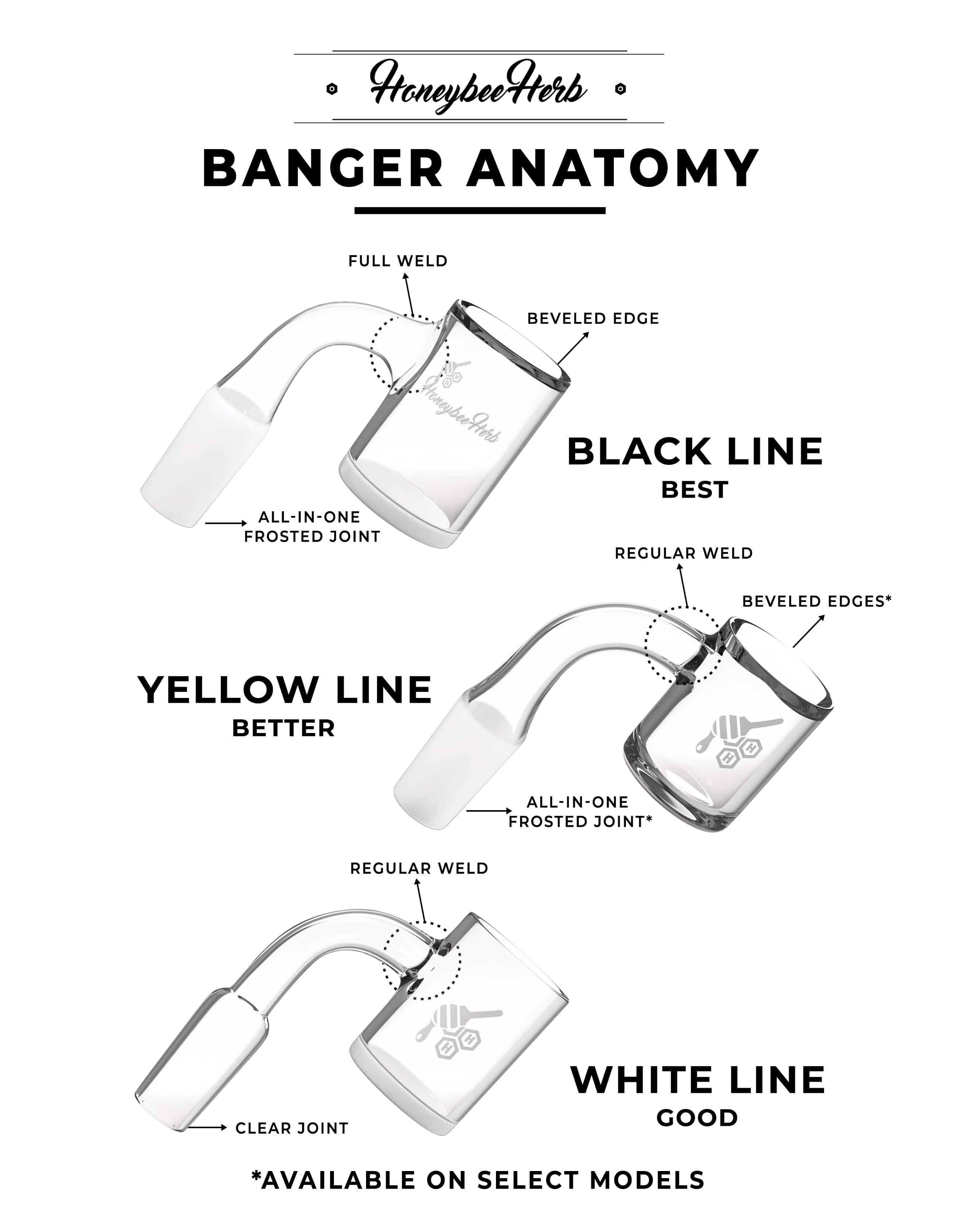 Honeysuckle XL 90° Quartz Banger - Black Line