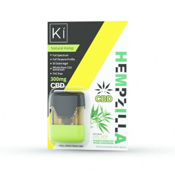Hempzilla Ki CBD POD 300mg Compatible w/ Ki Device ONLY Best Price