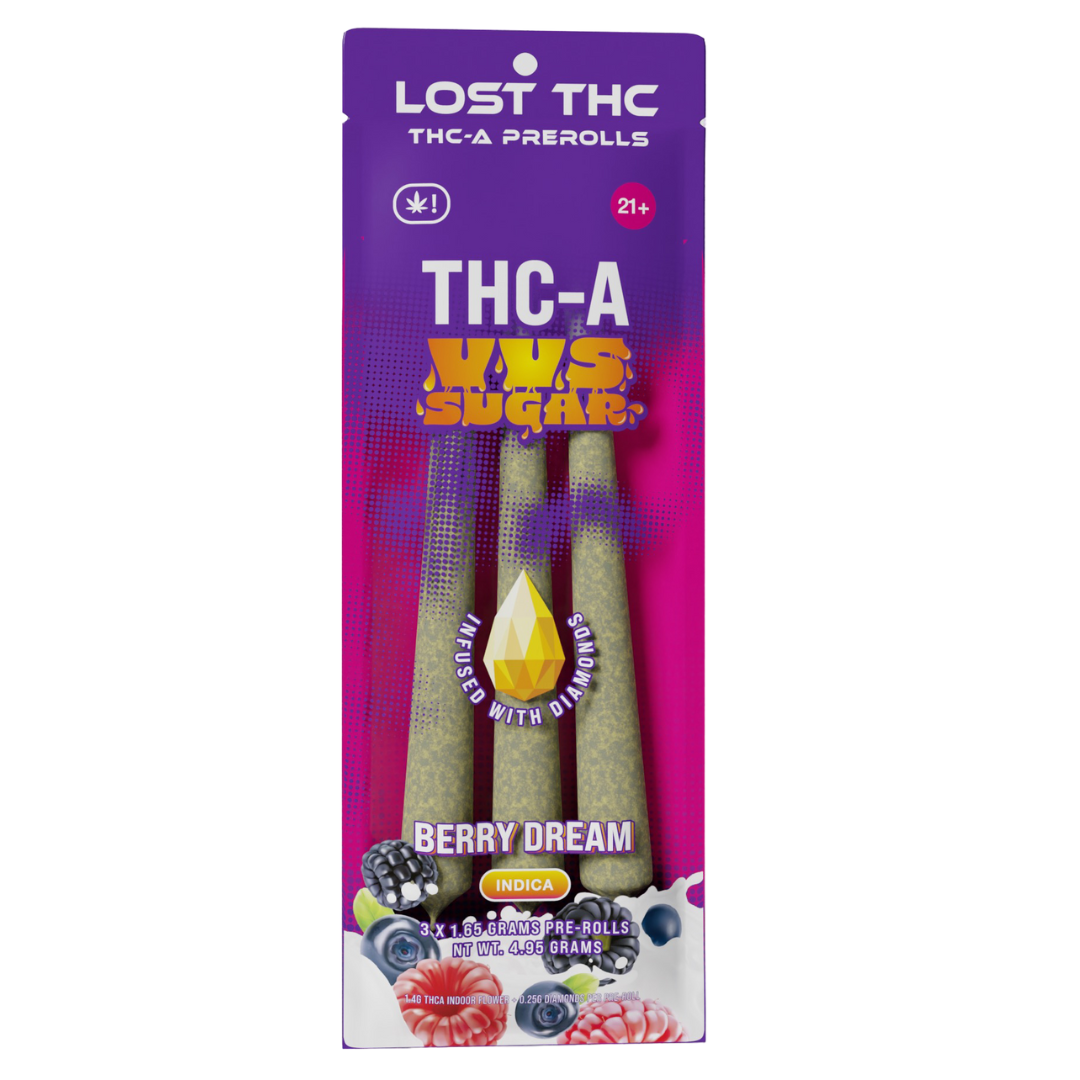 Lost THC THC-A VVS Sugar Pre-Rolls 4.95G | 3ct