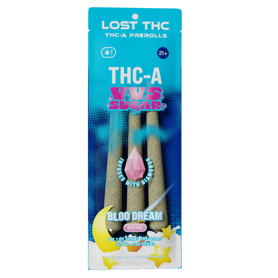 Lost THC THC-A VVS Sugar Pre-Rolls 4.95G | 3ct