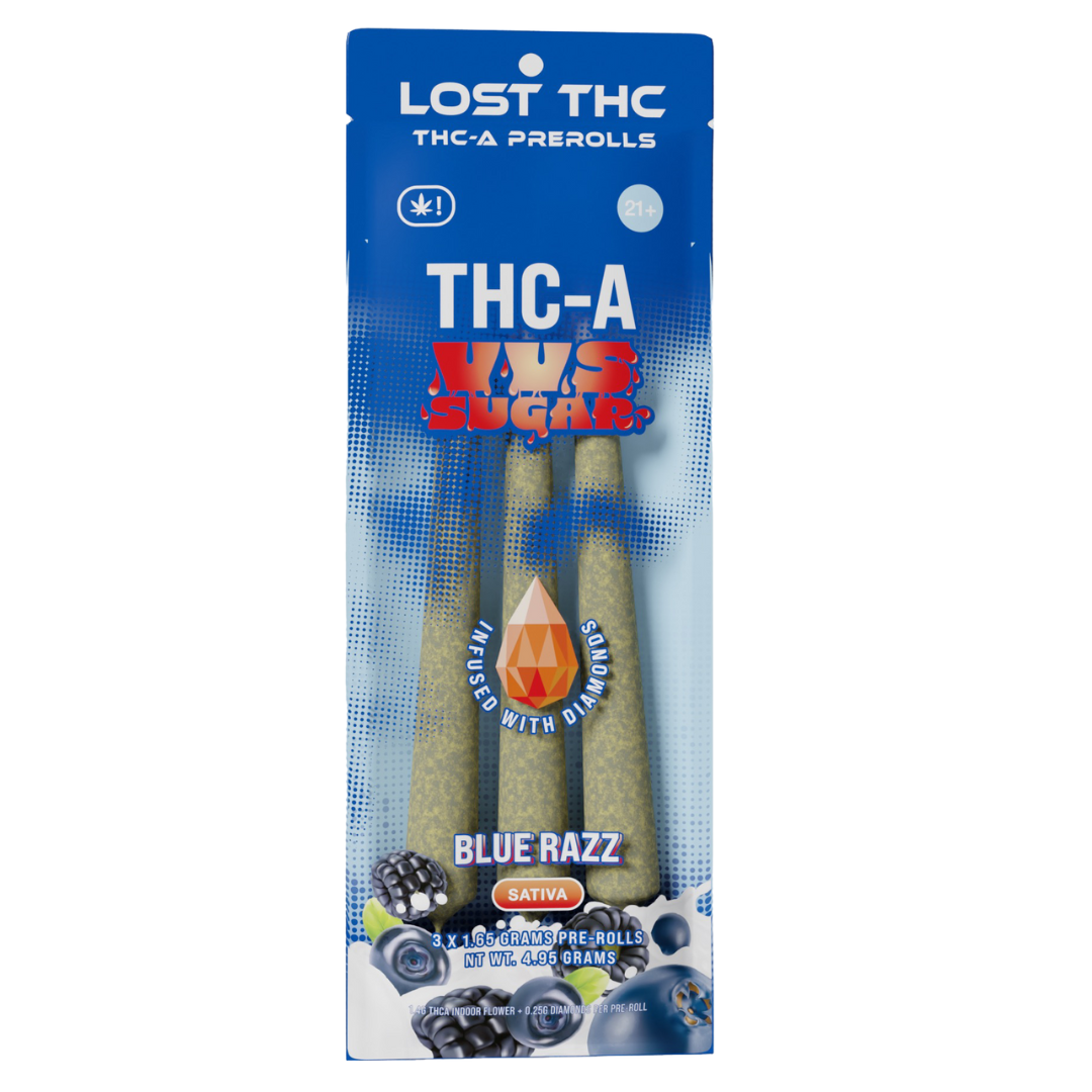 Lost THC THC-A VVS Sugar Pre-Rolls 4.95G | 3ct