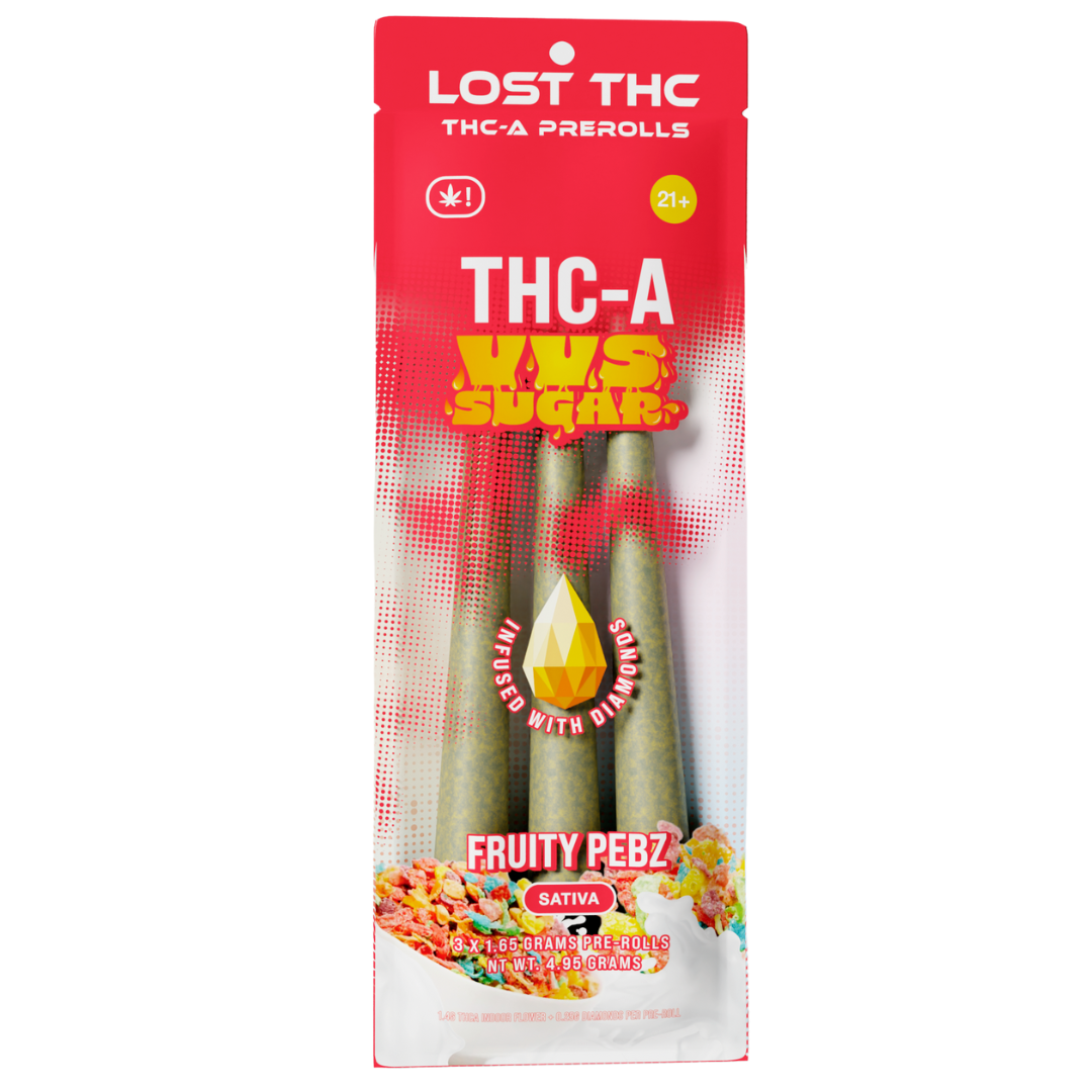 Lost THC THC-A VVS Sugar Pre-Rolls 4.95G | 3ct