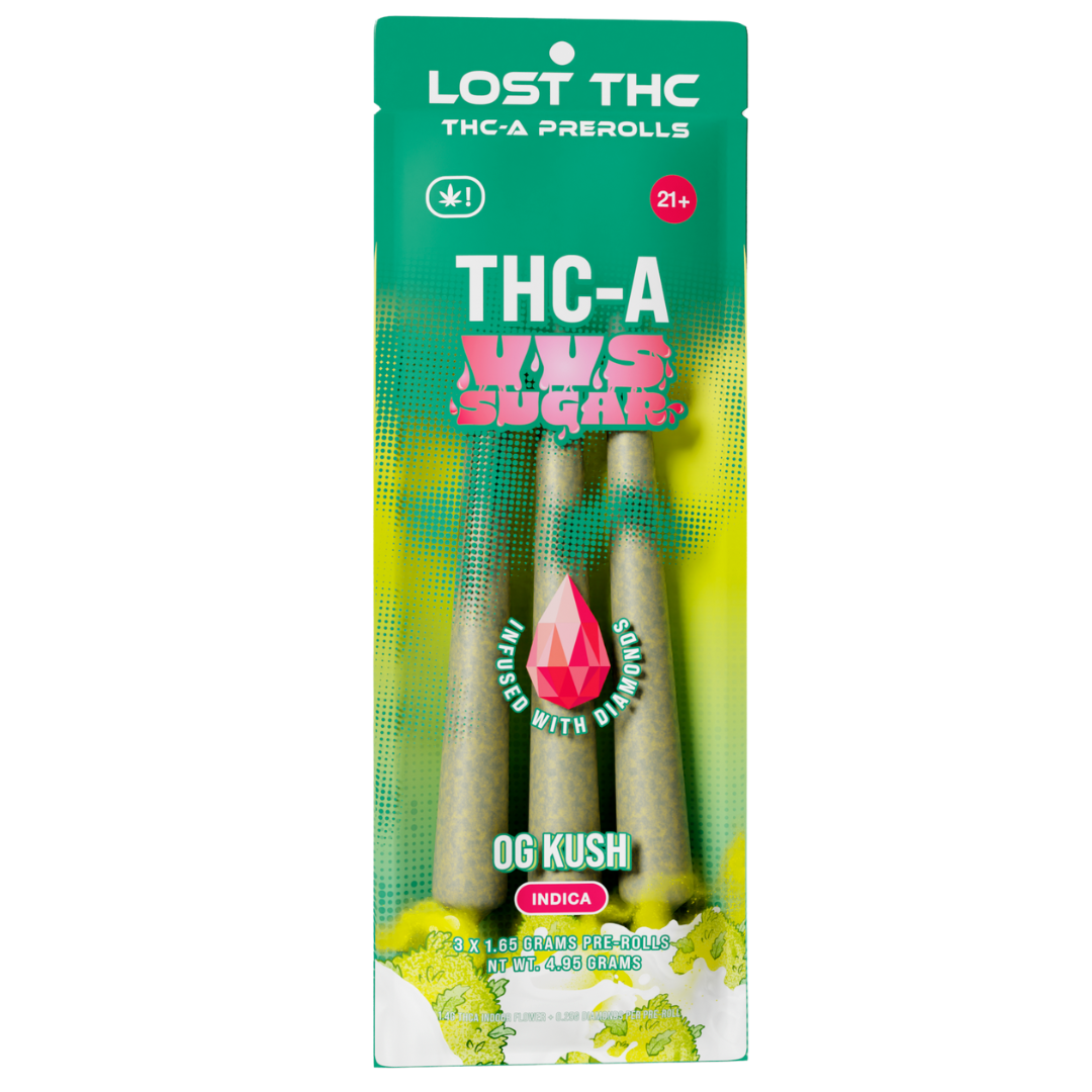 Lost THC THC-A VVS Sugar Pre-Rolls 4.95G | 3ct