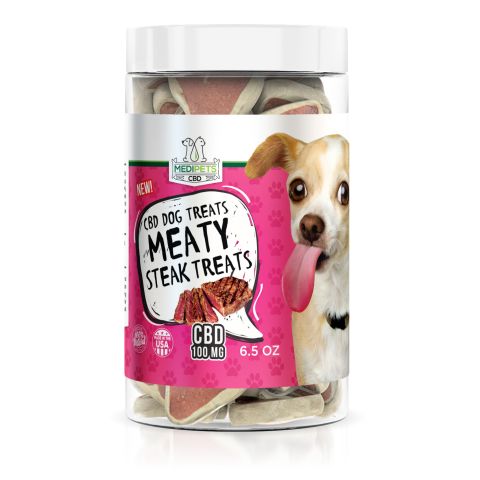 MediPets CBD Dog Treats - Meaty Steak Treats - 100mg Best Price
