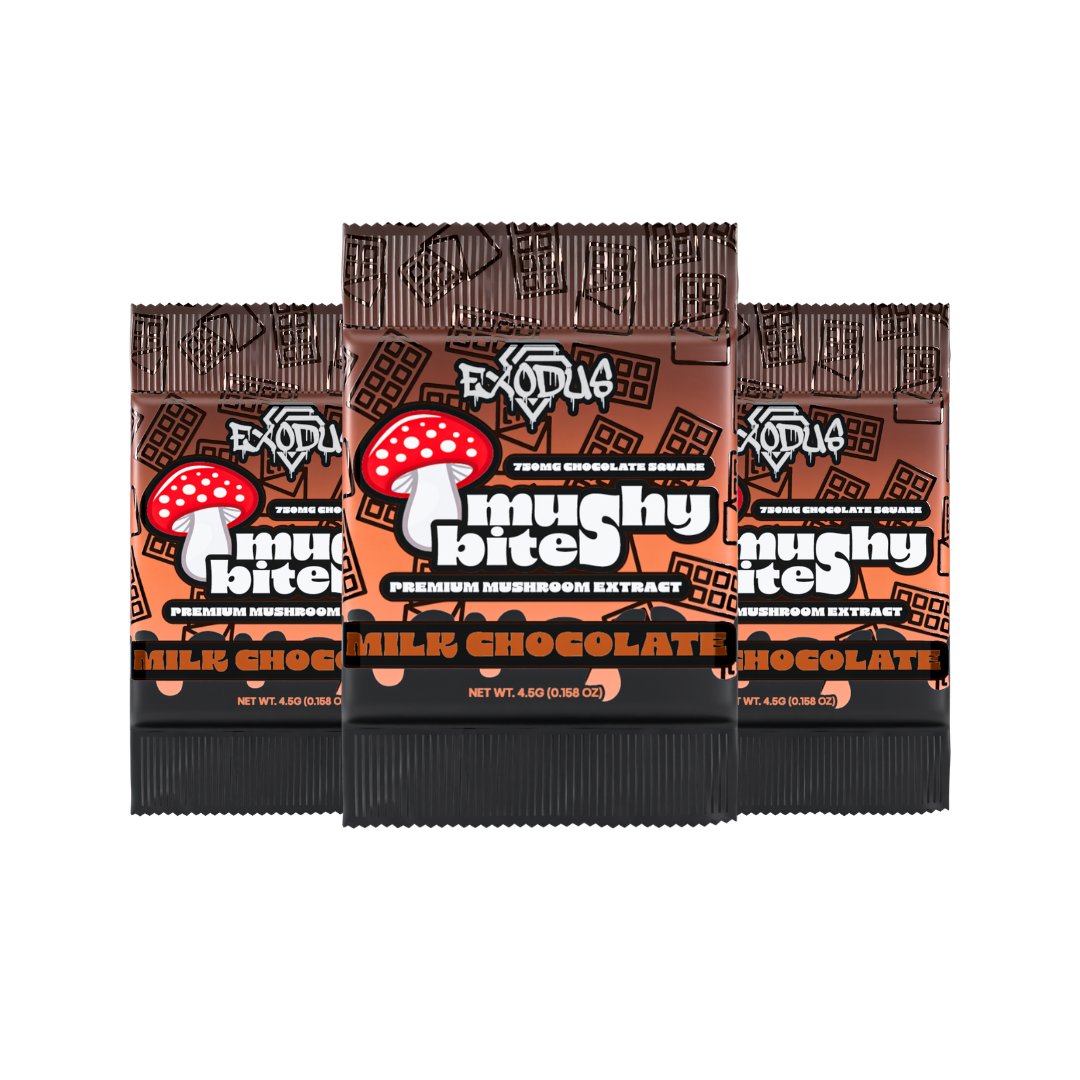 Exodus Mushy Bites Mushroom Chocolate Squares – 750mg