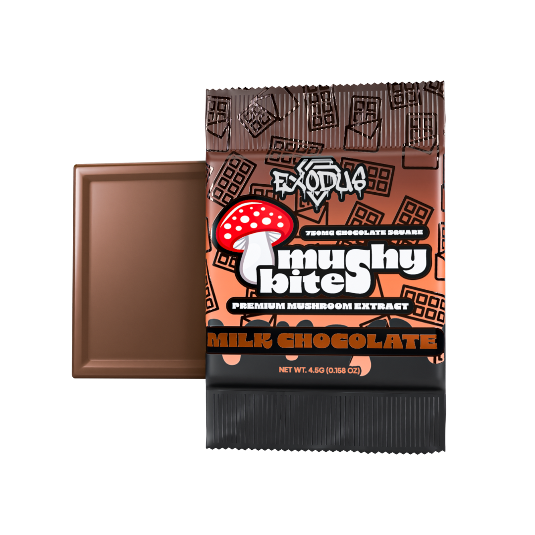 Exodus Mushy Bites Mushroom Chocolate Squares – 750mg
