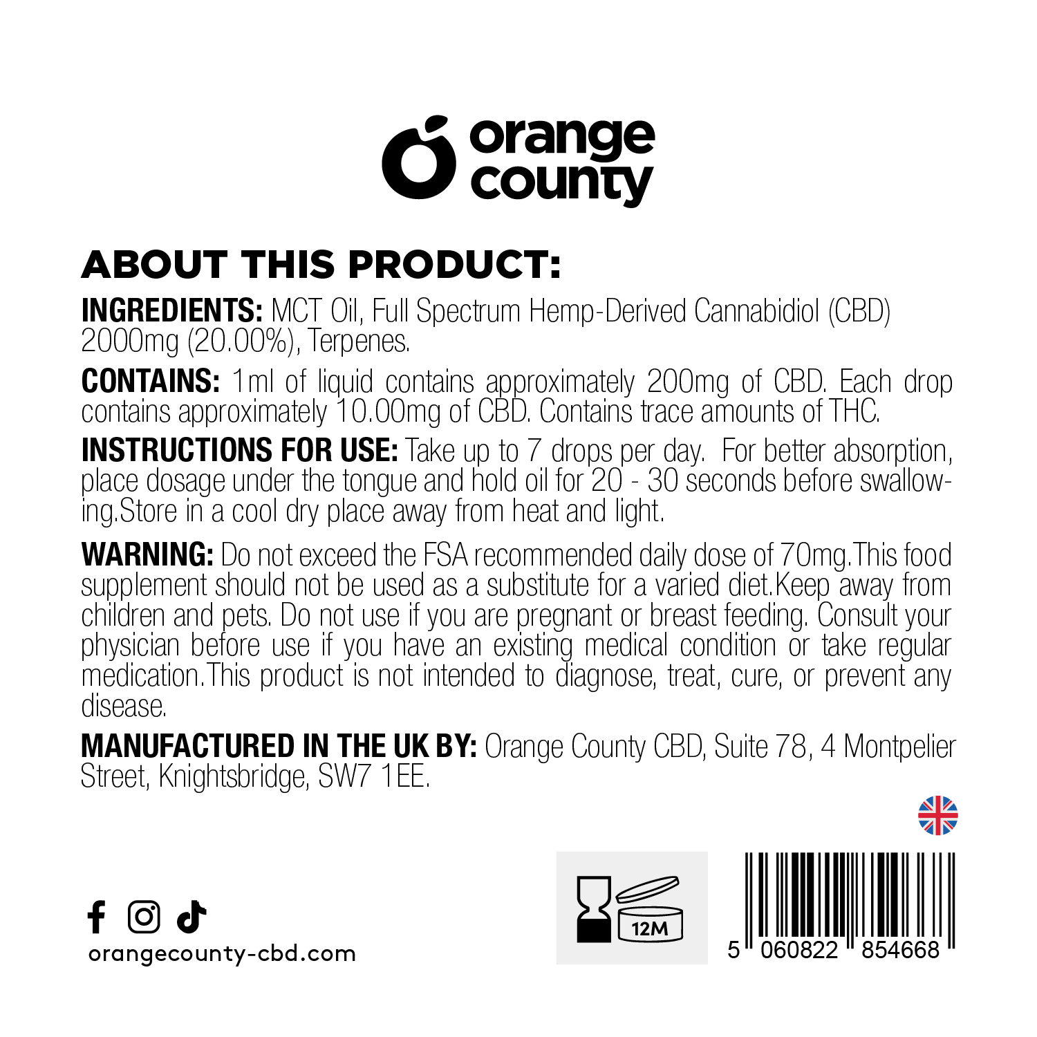 2000mg CBD Oil (10ml)