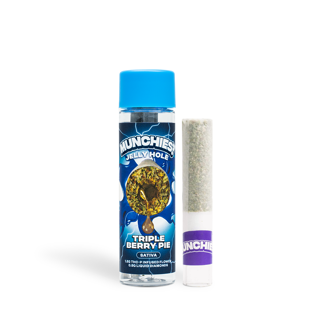 Delta Munchies Triple Berry Pie - 2g Jelly Holes THCP Prerolls