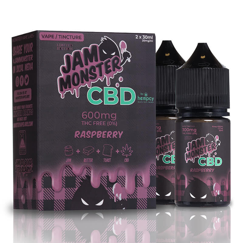 Jam Monster CBD – CBD Vape – Raspberry – 600mg – 2400mg
