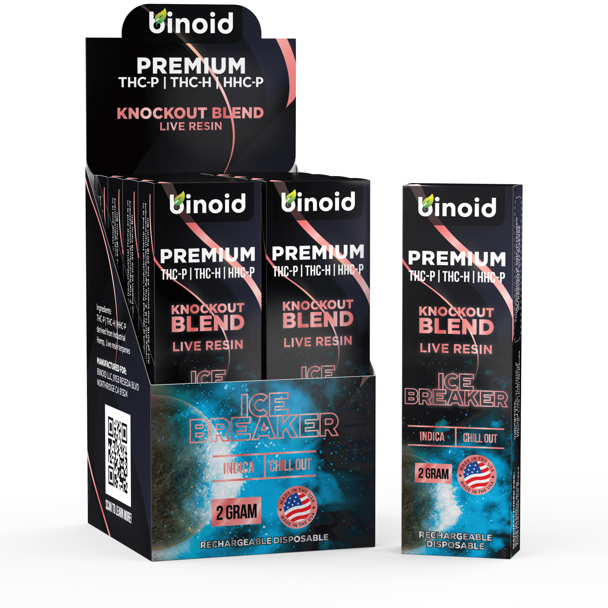 Binoid Knockout Blend Live Resin Disposable Bundle – 2 Gram