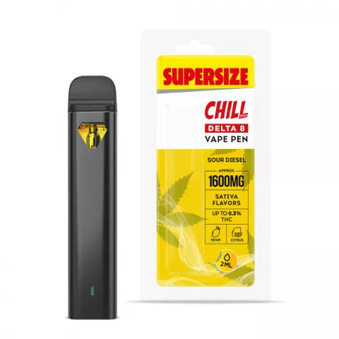 Sour Diesel Strain Vape -Sour Diesel Vape Delta 8 THC - Disposable - Chill - 1600mg Best Price