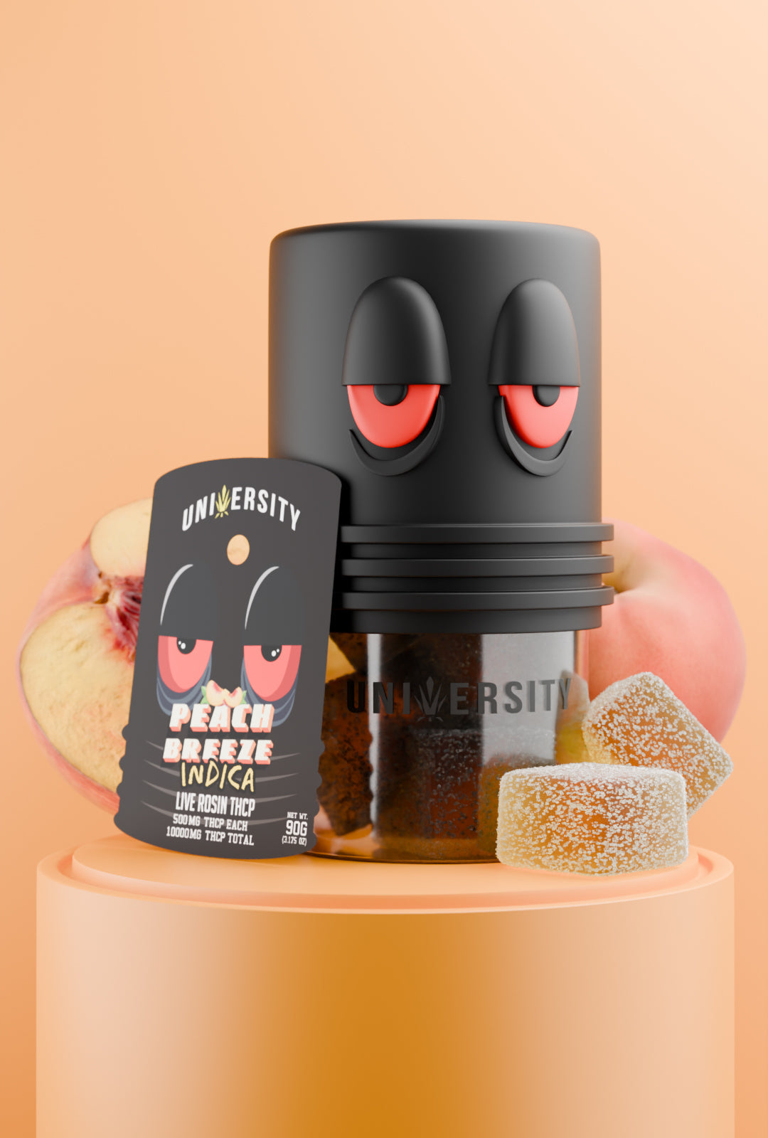 Peach Breeze – THCP Live Rosin Premium Gummies