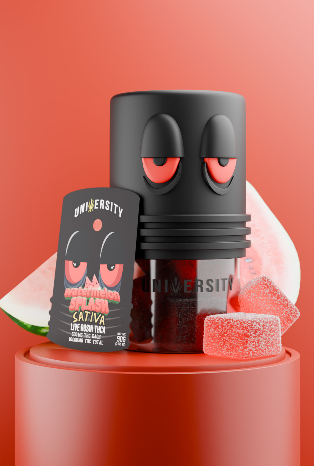 Watermelon Splash – THC Live Rosin Premium Gummies