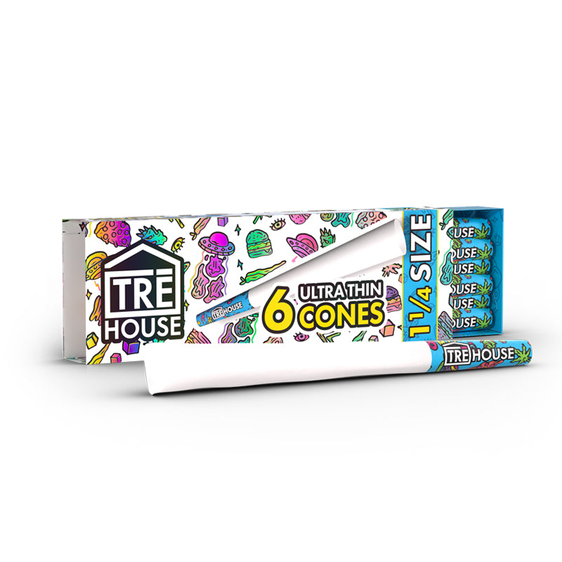 Tre House 1ΒΌβ Ultra Thin Preroll Cones β 6ct β 3pk Bundle
