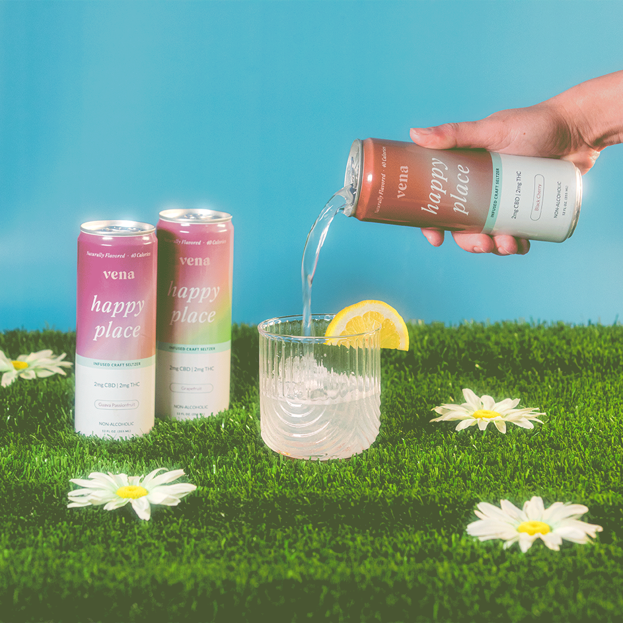 Vena CBD Happy Place Seltzers | Original THC Drink