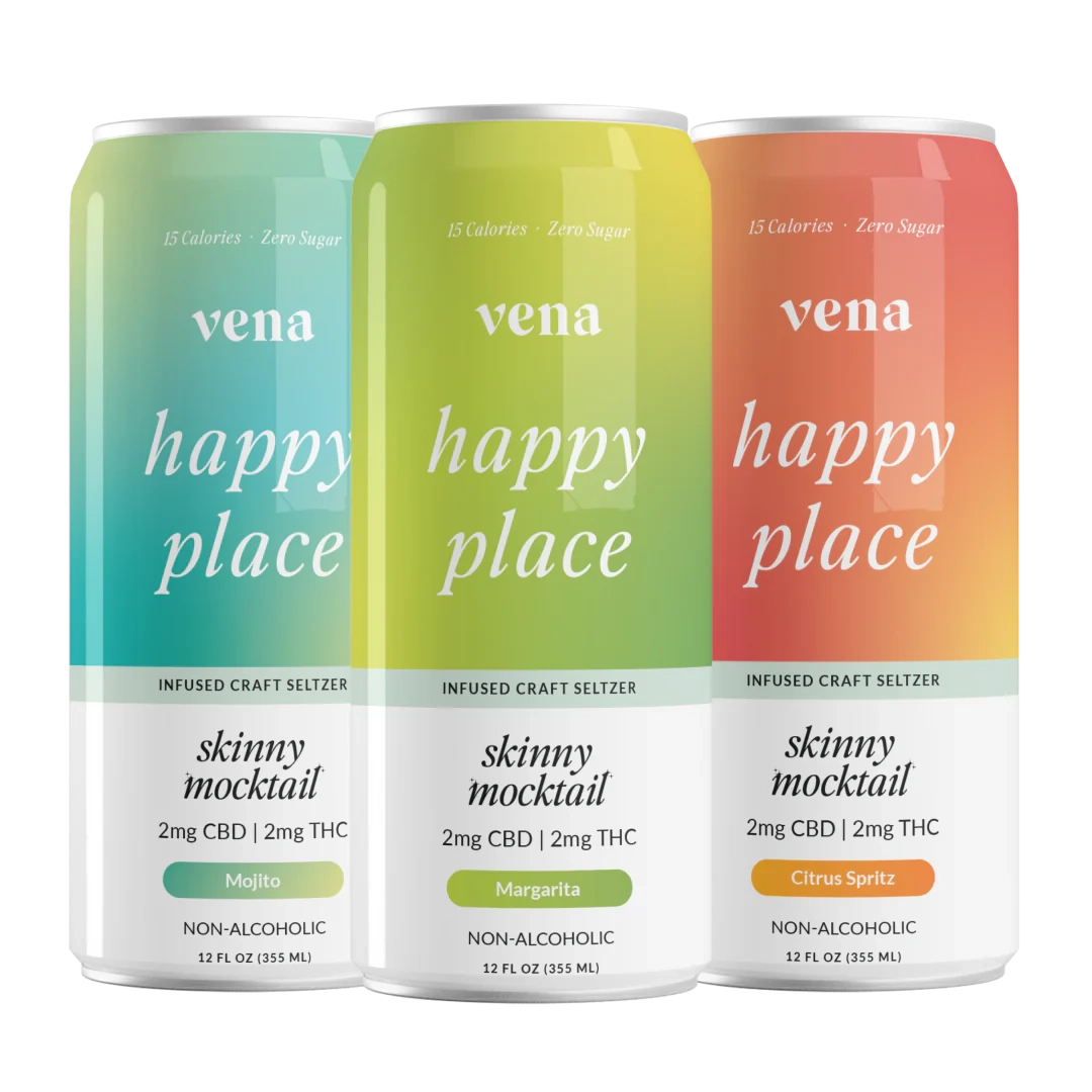 Vena CBD Happy Place Seltzers | Skinny Mocktails THC Drink