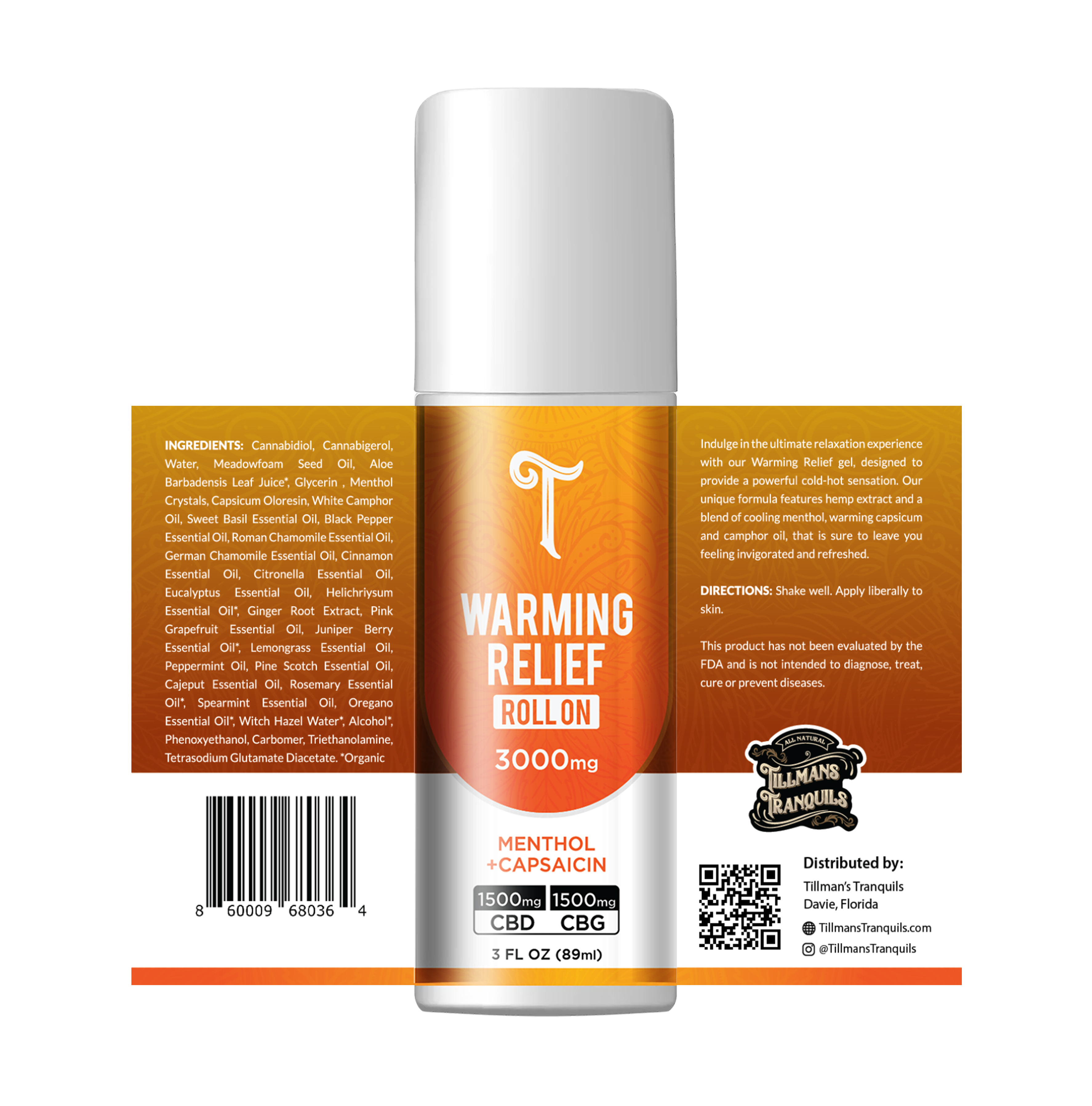 Tillmans Tranquils CBD Roll On + CBG �Muscle Relief Warming Gel Best Price
