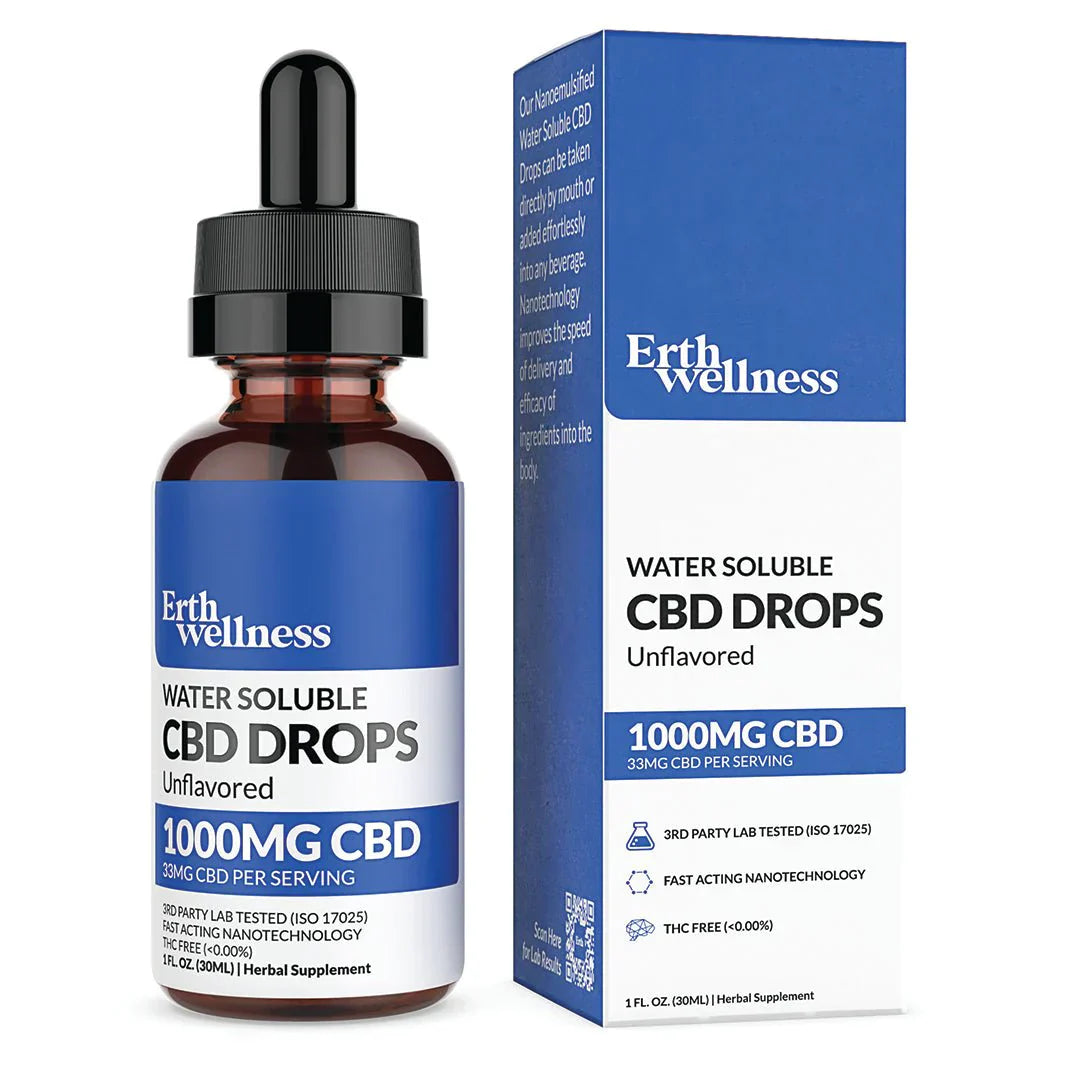Erth Wellness | Water Soluble CBD Tincture - 1000mg Best Price
