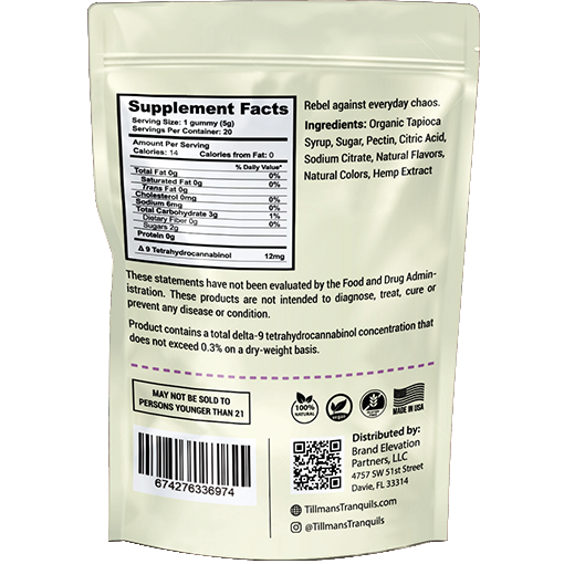 Tillmans Tranquils Wedding Cake Delta 9 THC Gummies 240mg �Indica Best Price