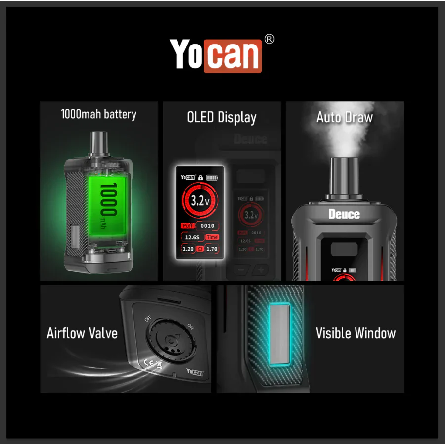 Yocan Deuce 510 Thread Dual Cartridge Battery-13% OFF