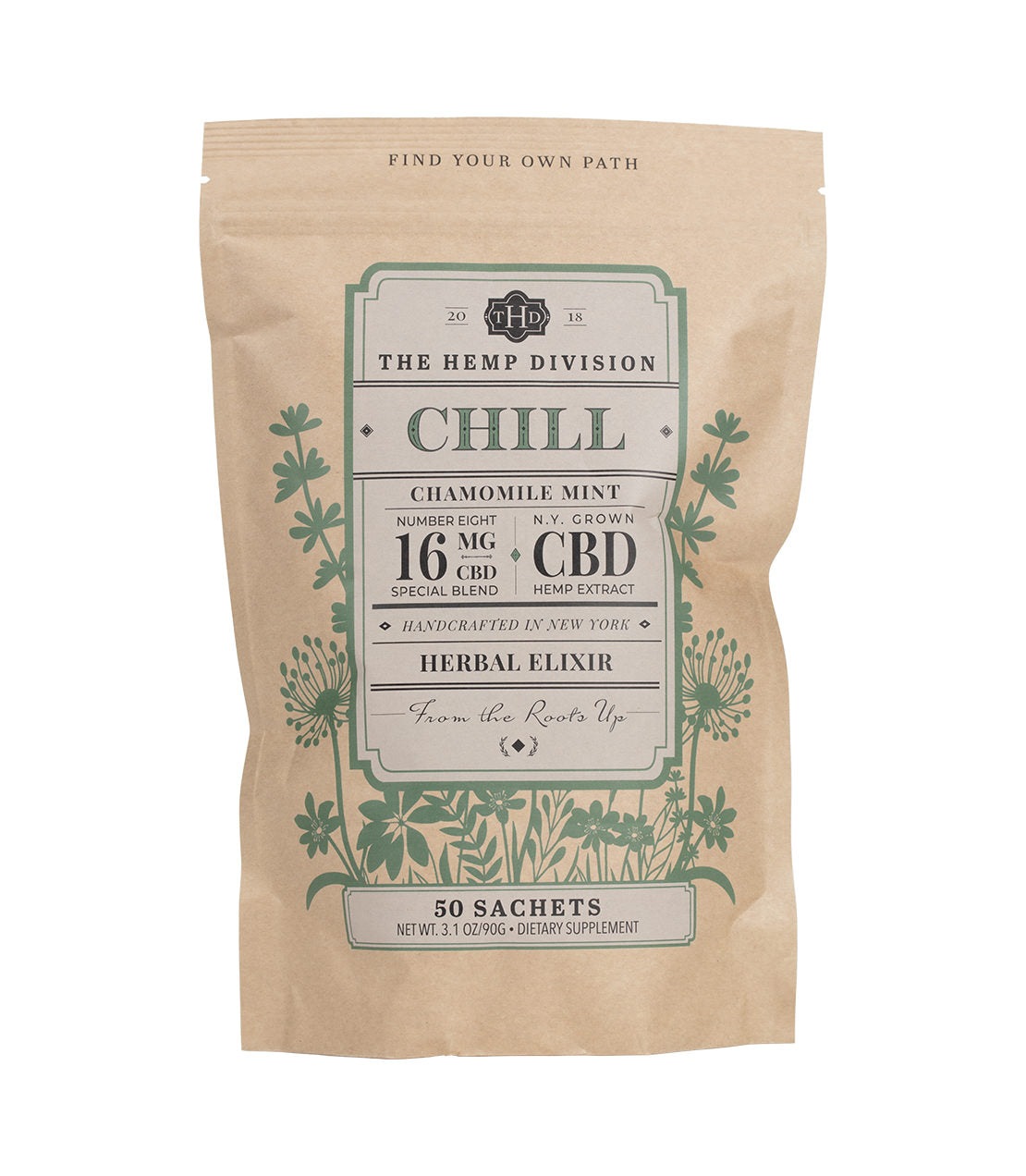 The Hemp Division Chill - Bag of 50 Sachets - 16 MG CBD Best Price