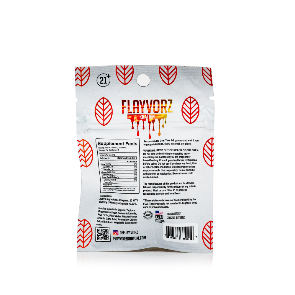 Flayvorz Strawberry Bali Kratom Gummies Best Price
