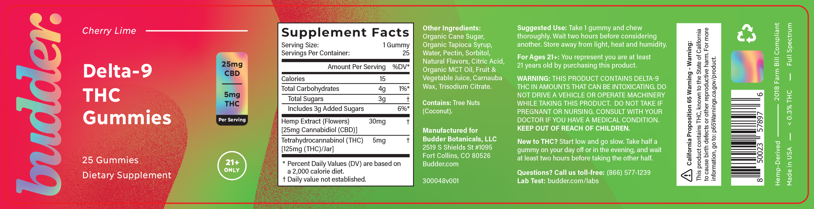 Joy Organics 5mg Delta 9 THC Gummies (Cherry Lime) Best Price