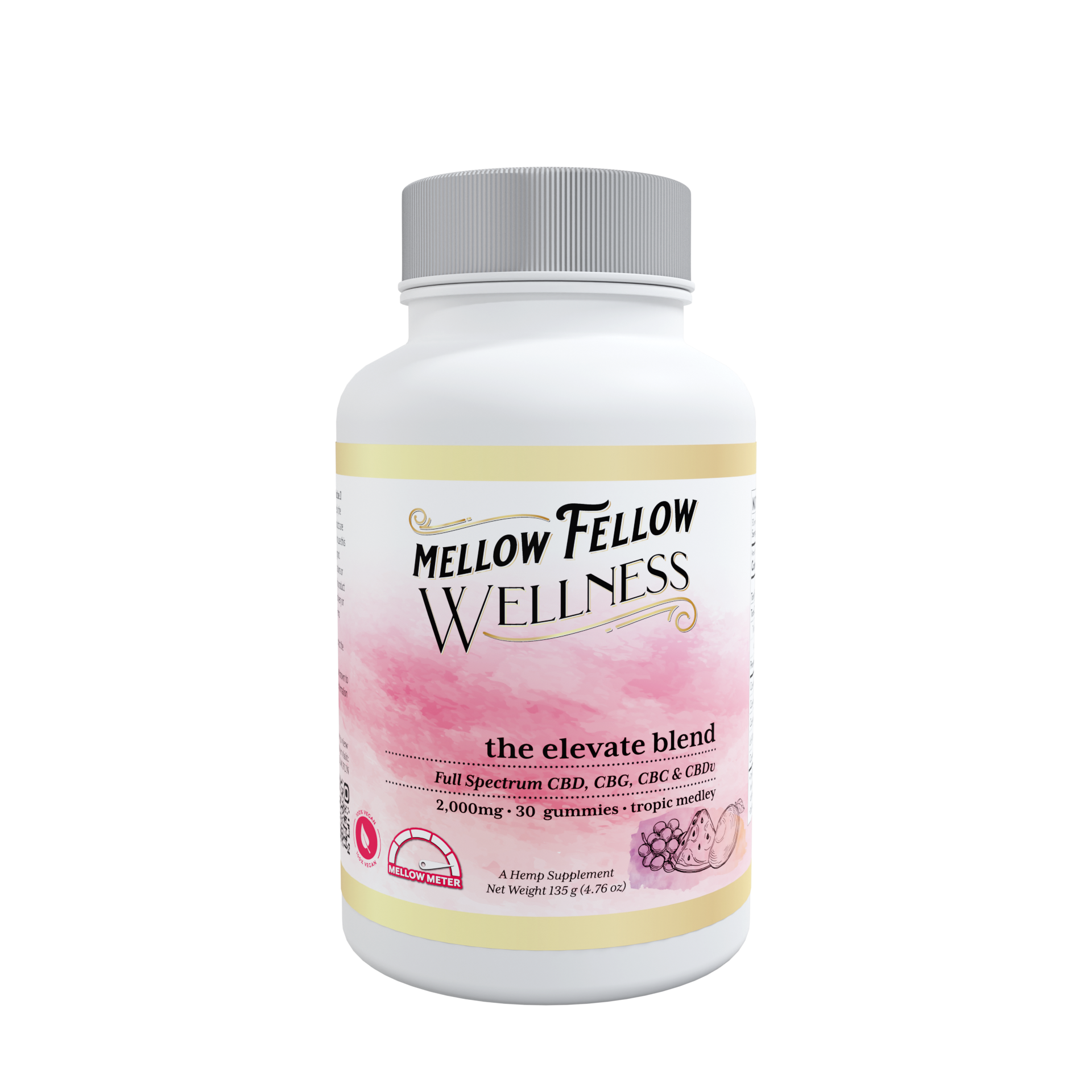 Mellow Fellow Wellness - Gummies - 2000mg - Elevate Blend - Tropic Medley Best Price