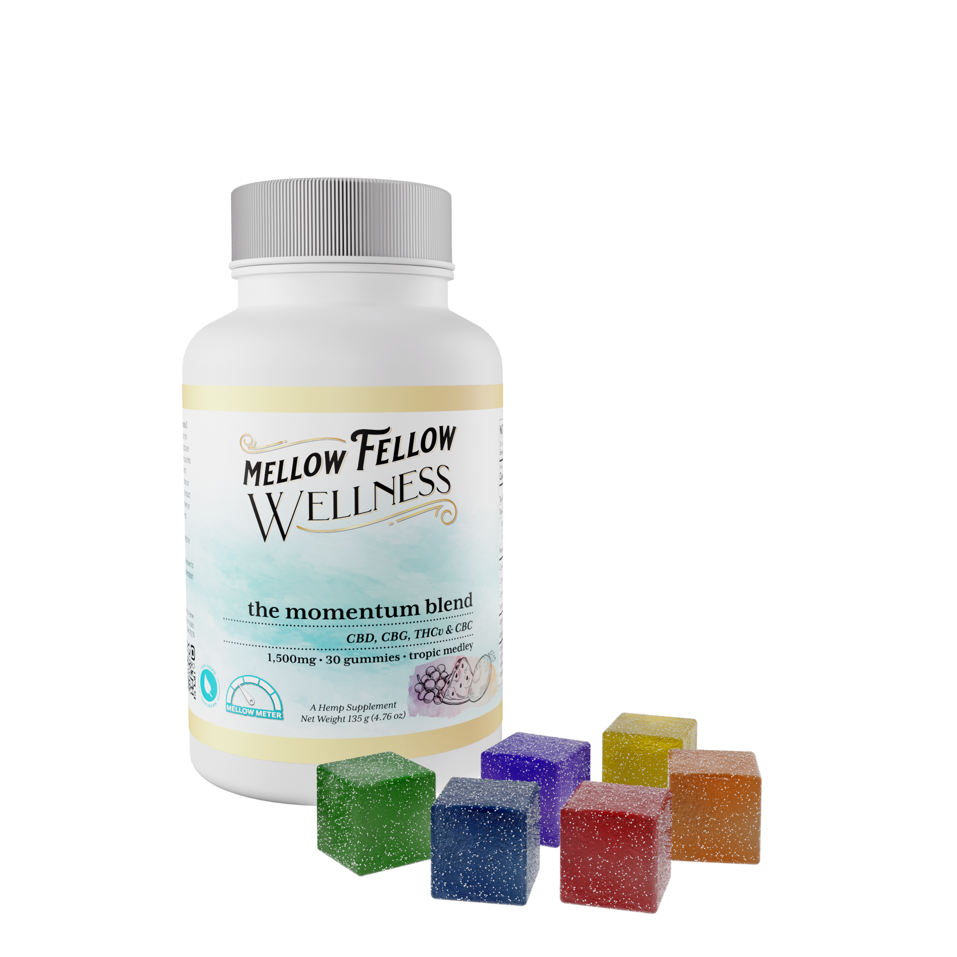 Mellow Fellow Wellness - Gummies - 1500mg - Momentum Blend - Tropic Medley Best Price
