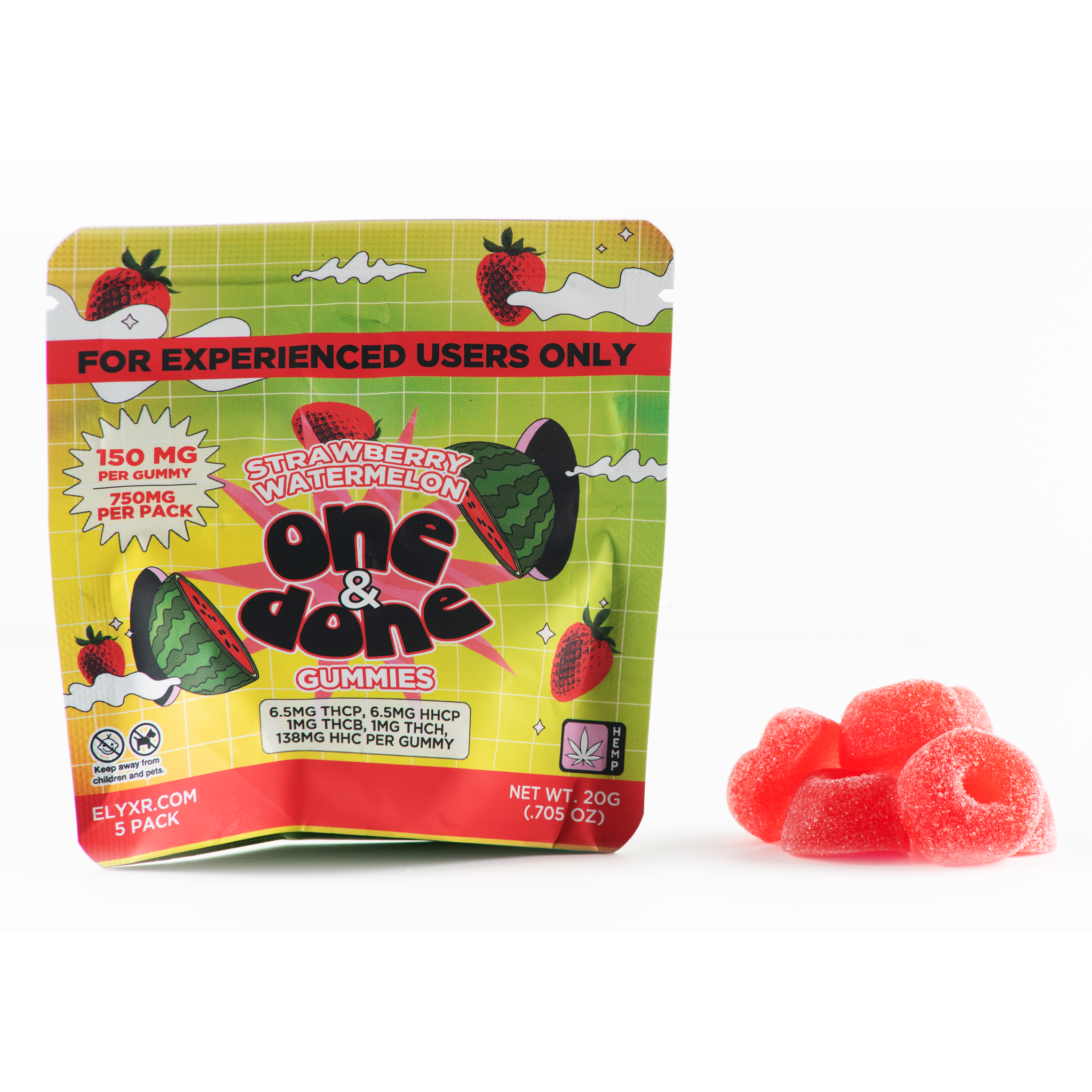 One & Done Gummies (THC-P, HHC-P, THC-B, THC-H & HHC) 750mg Best Price