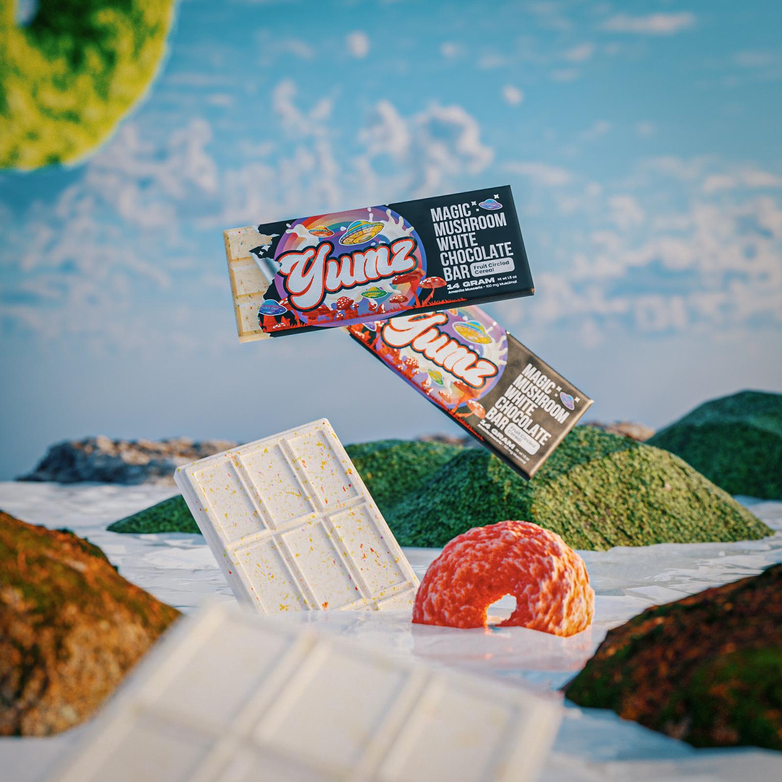 Yumz Amanita Muscaria Mushroom Chocolate Bar | White Shroom Chocolate Best Price