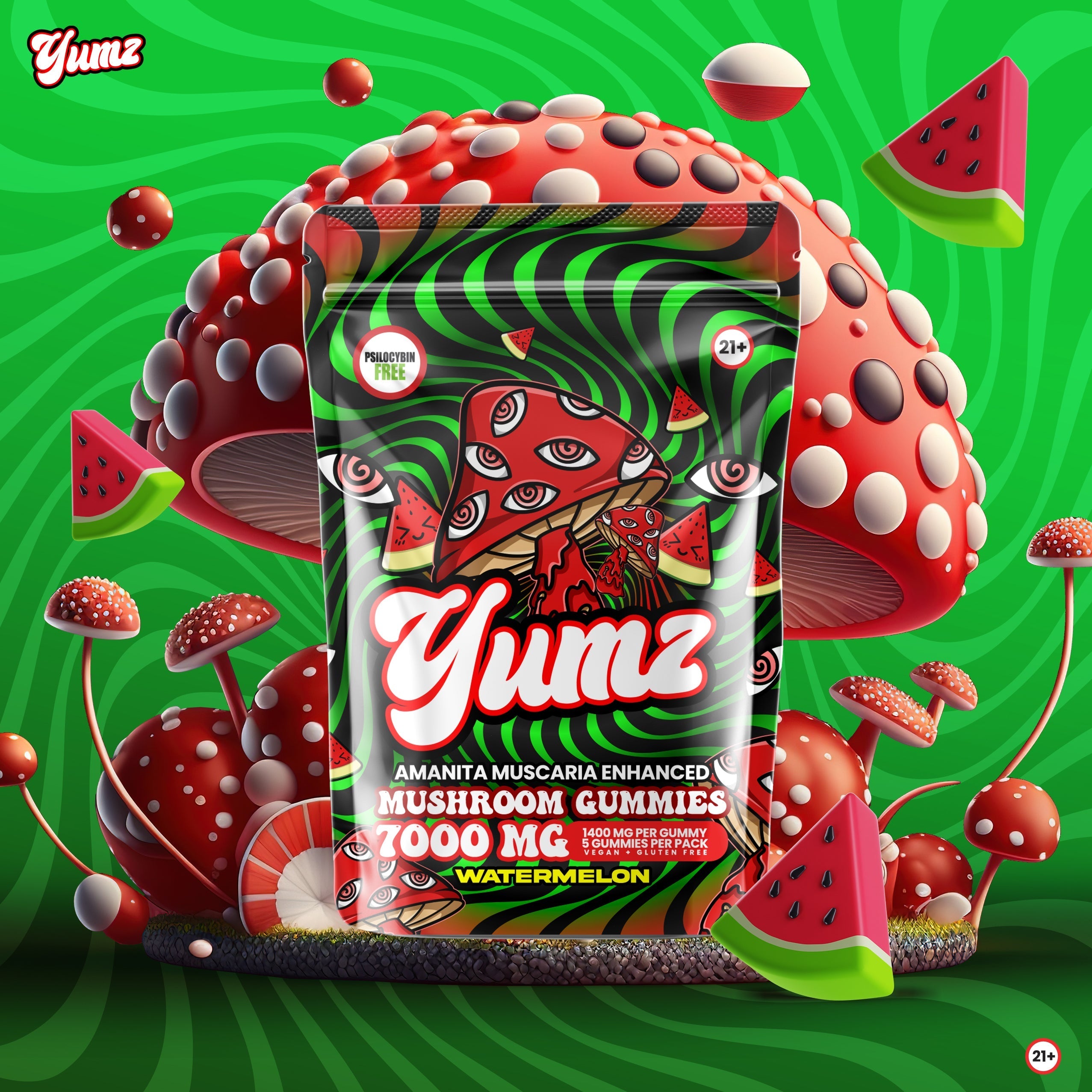 YUMZ - Watermelon ( Amanita Muscaria Mushroom Gummies ) Best Price