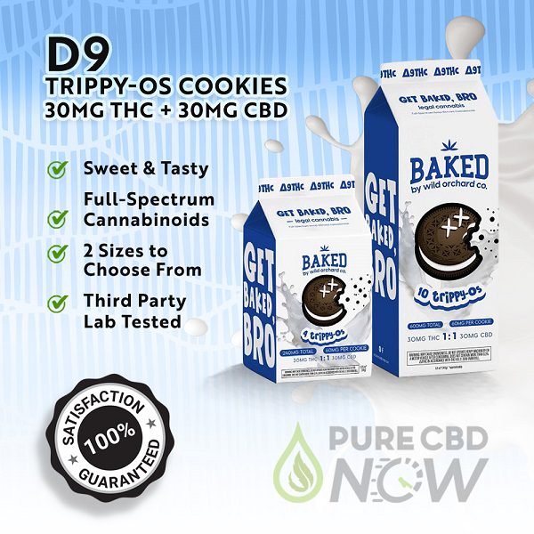 Wild Orchard Baked Delta-9 Trippy-Os Cookies 30MG THC + 30MG CBD Best Price