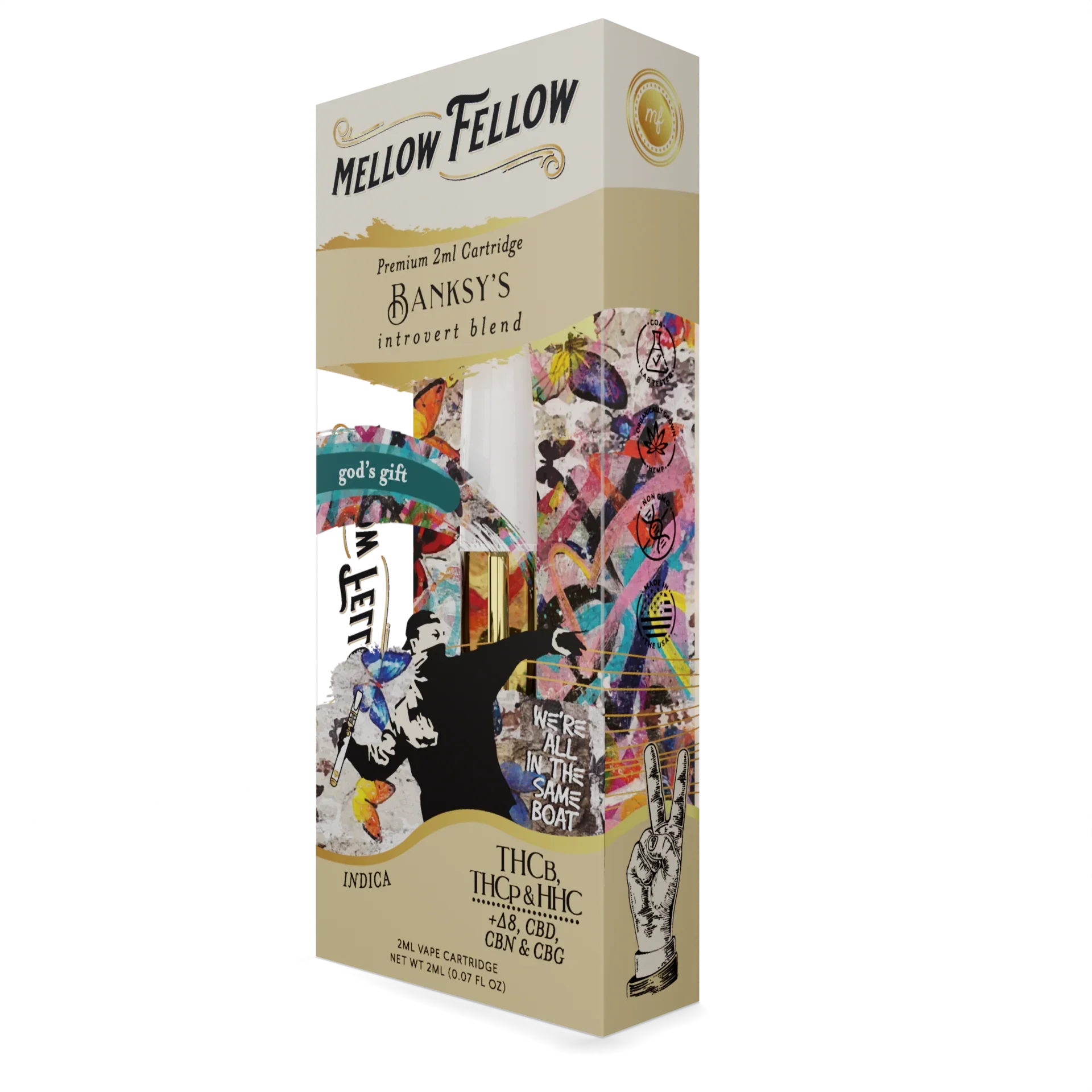Mellow Fellow Banksy's Introvert Blend 2ml Vape Cartridge God's Gift Best Price