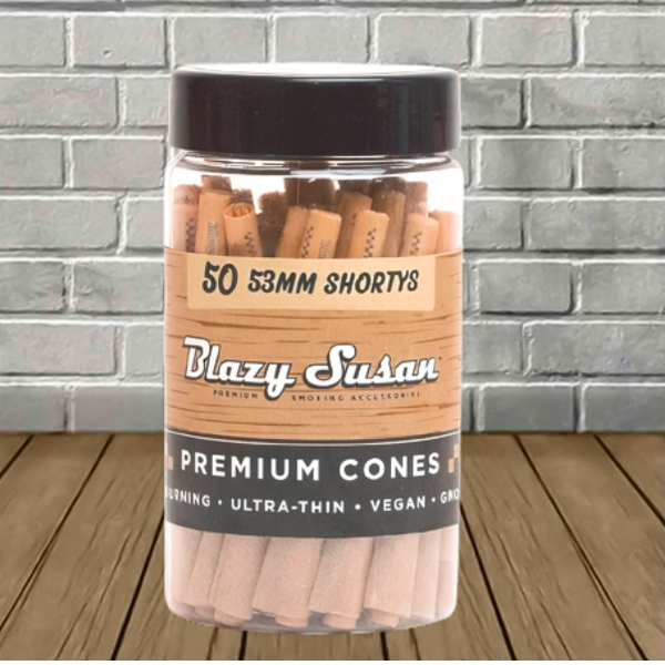 Blazy Susan 53mm Shortys Pre-Rolled Cones 50ct Jar Best Price