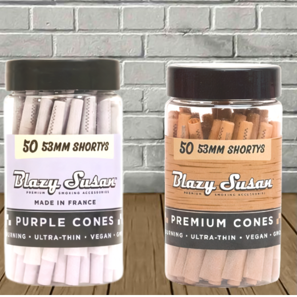 Blazy Susan 53mm Shortys Pre-Rolled Cones 50ct Jar Best Price