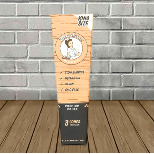 Blazy Susan King Size Unbleached Pre-Rolled Cones 3ct Best Price