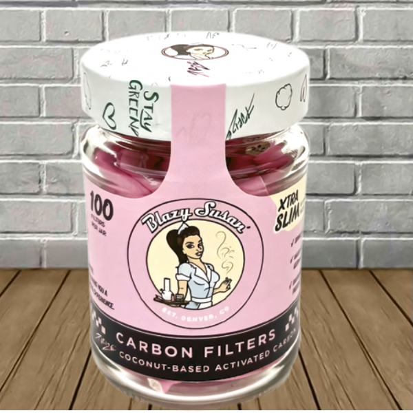 Blazy Susan Xtra Slim Activated Carbon Filter Tips 100ct Jar Best Price
